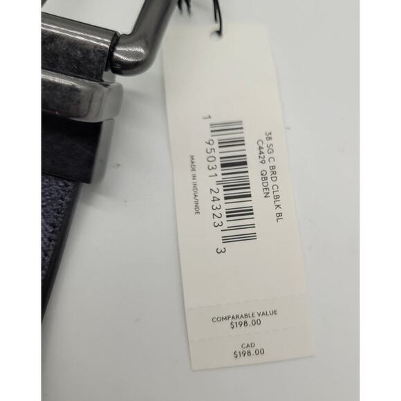 NWT Coach Harness Buckle Cut To Size Reversible Men's Belt 38 Mm Charcoal Black - Picture 13 of 13